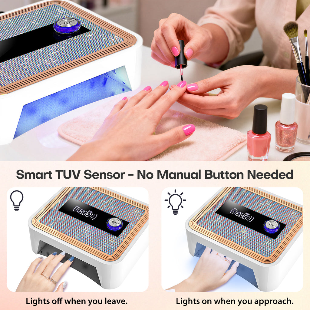 Elegant Crystal-Studded UV/LED Nail Lamp L14