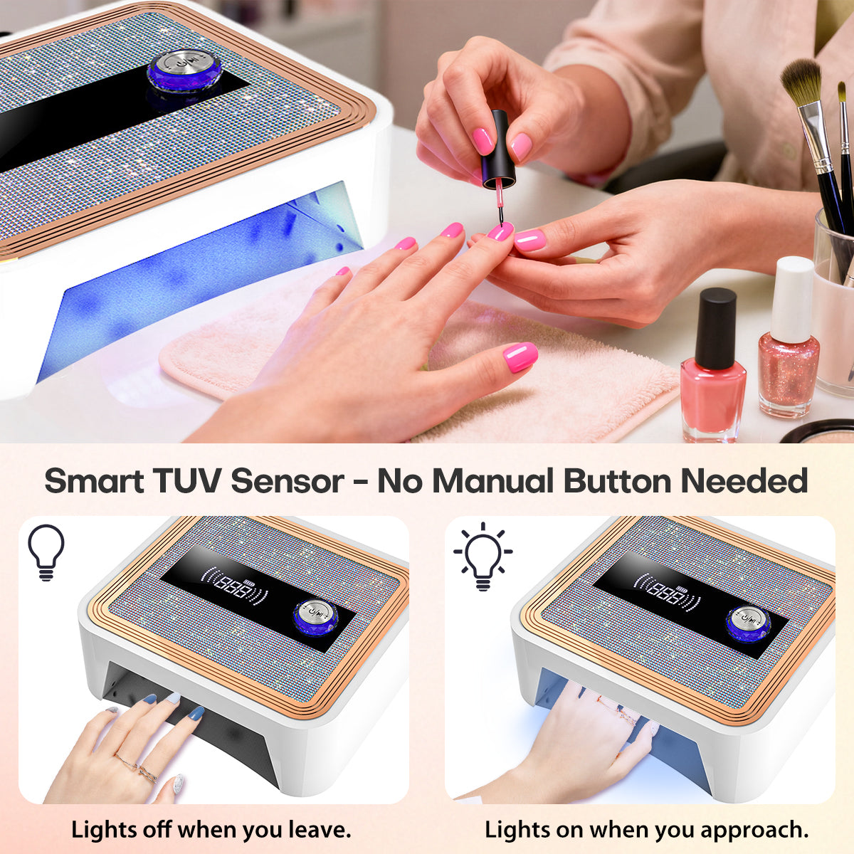 Elegant Crystal-Studded UV/LED Nail Lamp L14