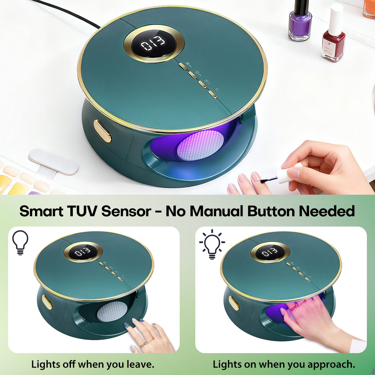 UV/LED Nail Lamp with Built-in Wrist Rest V12
