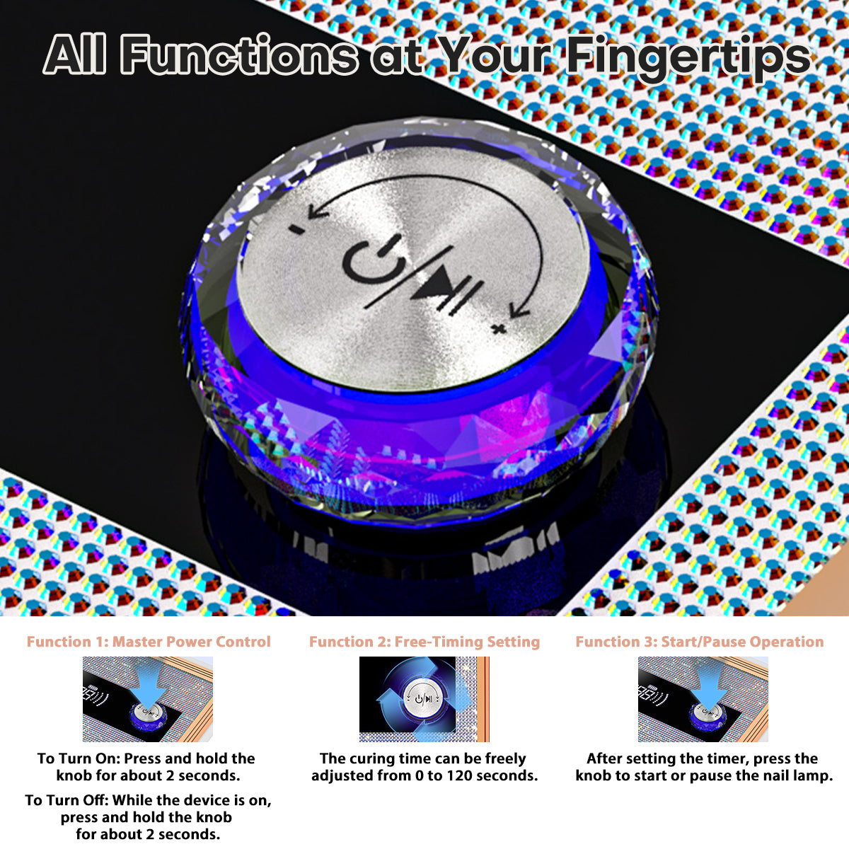 Elegant Crystal-Studded UV/LED Nail Lamp L14