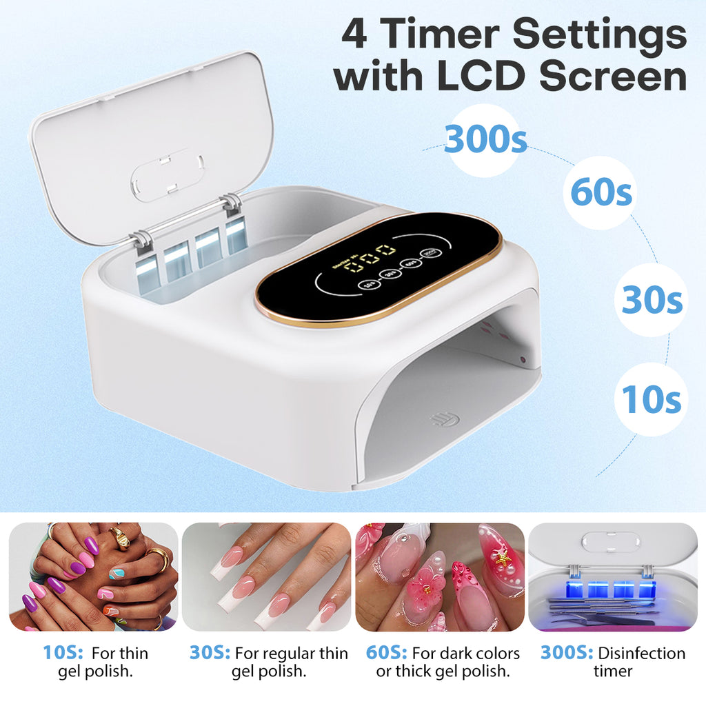 2-in-1 UV/LED Nail Lamp with Tool Sterilizer V16