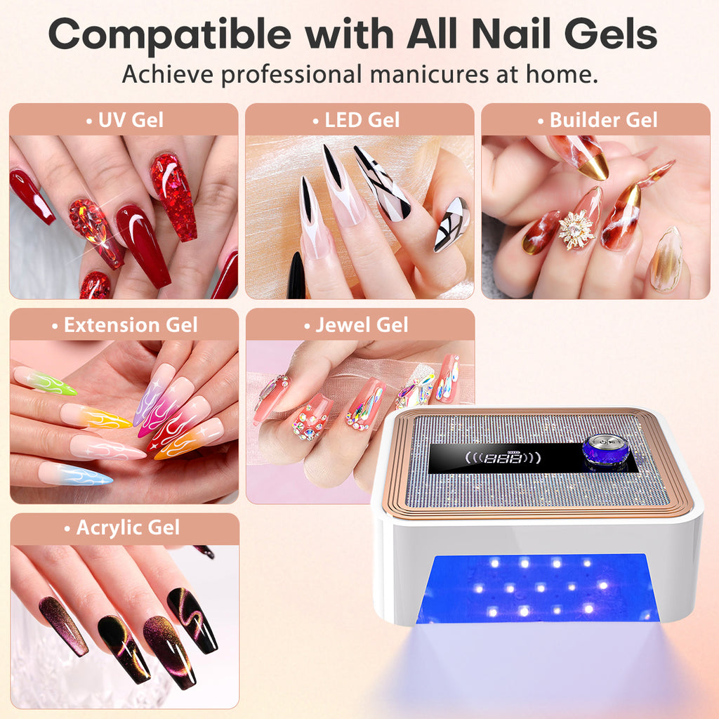 Elegant Crystal-Studded UV/LED Nail Lamp L14