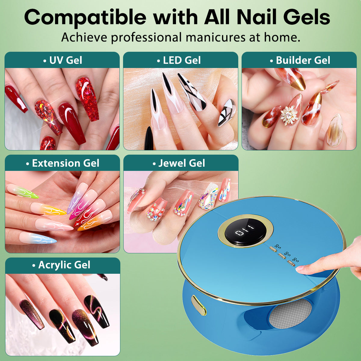 UV/LED Nail Lamp with Built-in Wrist Rest V12