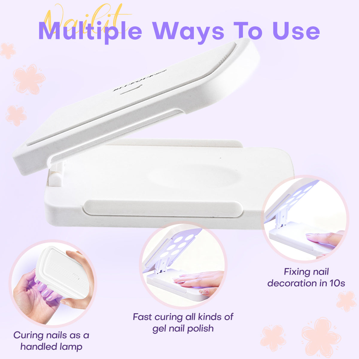 Slim Foldable UV LED  Nail Lamp: Space-Saving Design MINI12