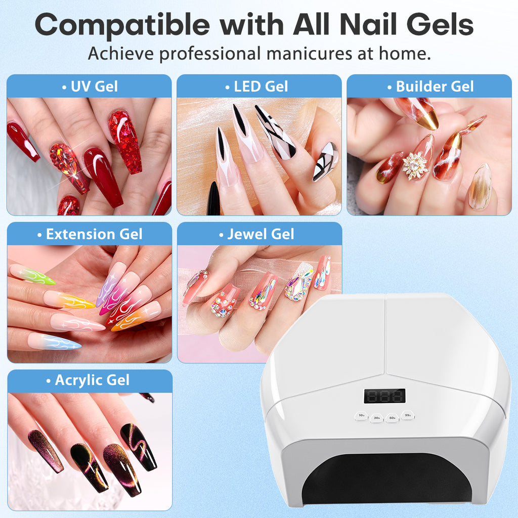 298W High Power Nail Lamp - 30s Extreme Speed Cure L8