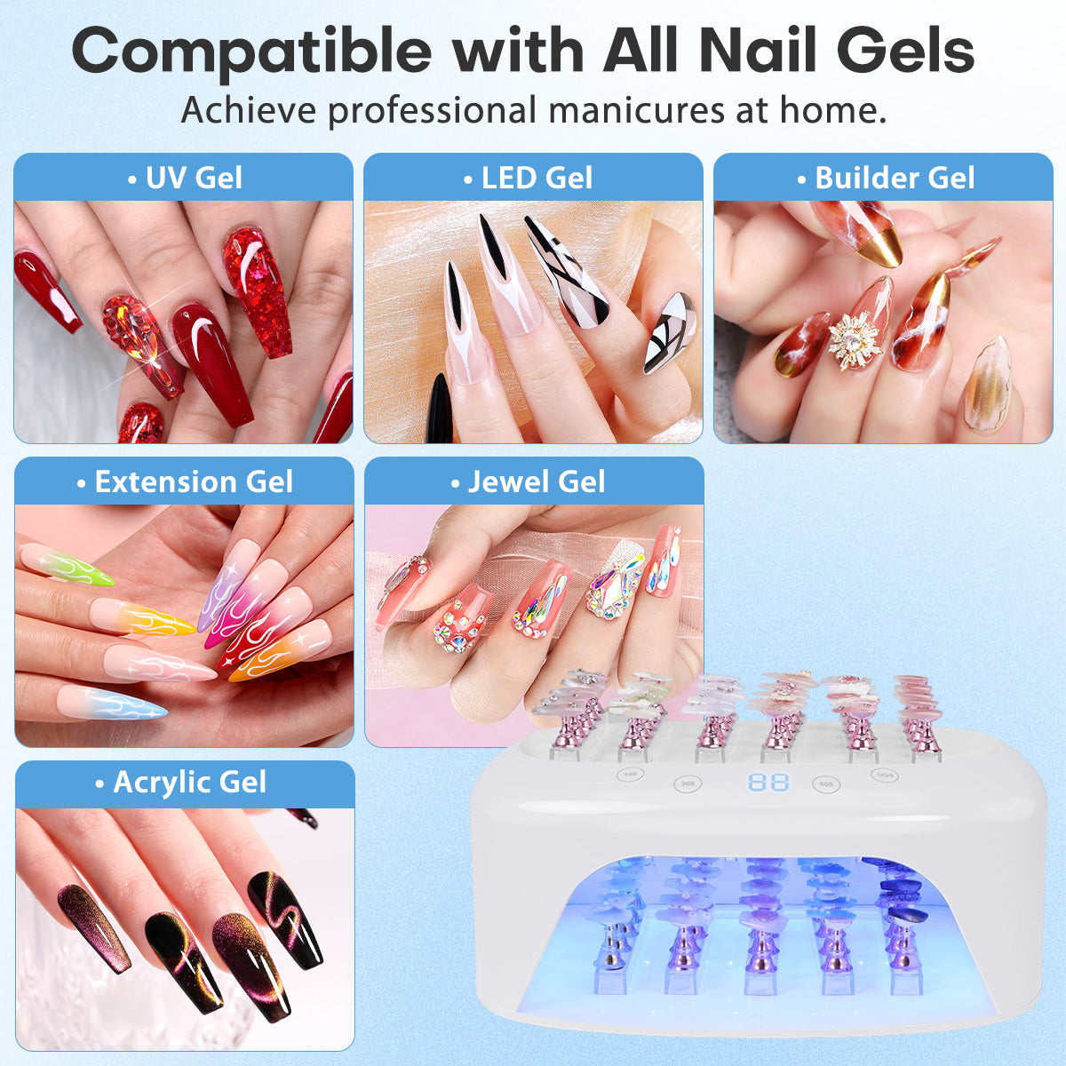 UV/LED Nail Lamp Dryer with Polish Holder L6