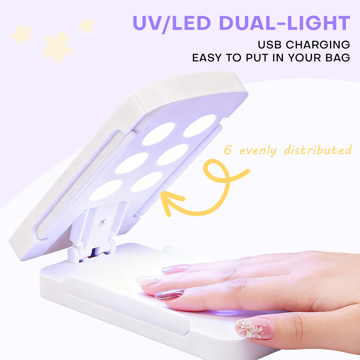 Slim Foldable UV LED  Nail Lamp: Space-Saving Design MINI12